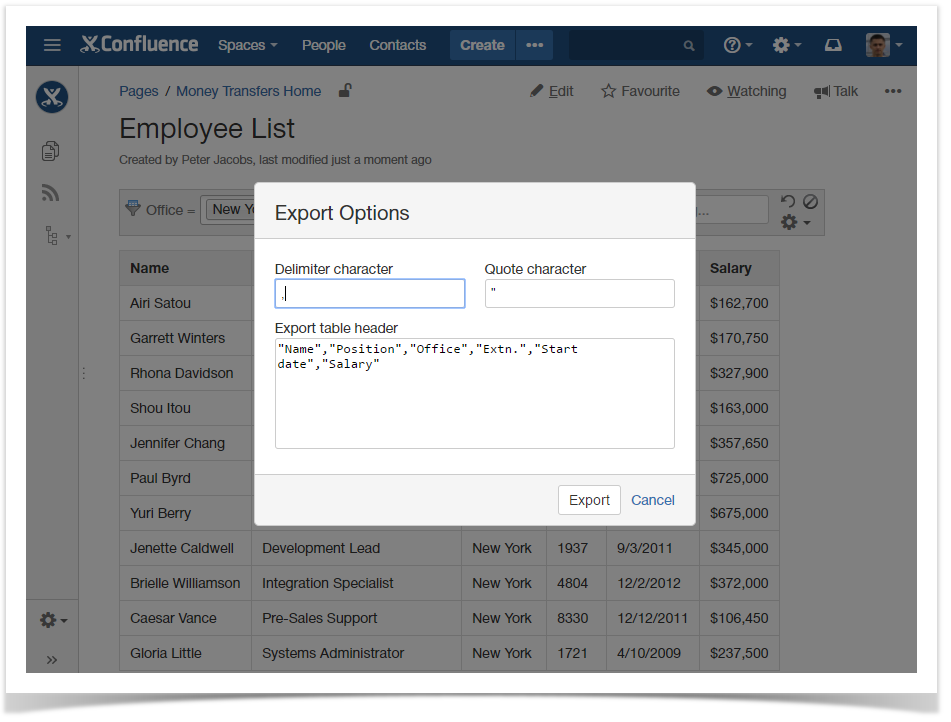(OUTDATED) Table Filter and Charts for Confluence > Exporting Table Data > image2016-9-10 13:47:6.png