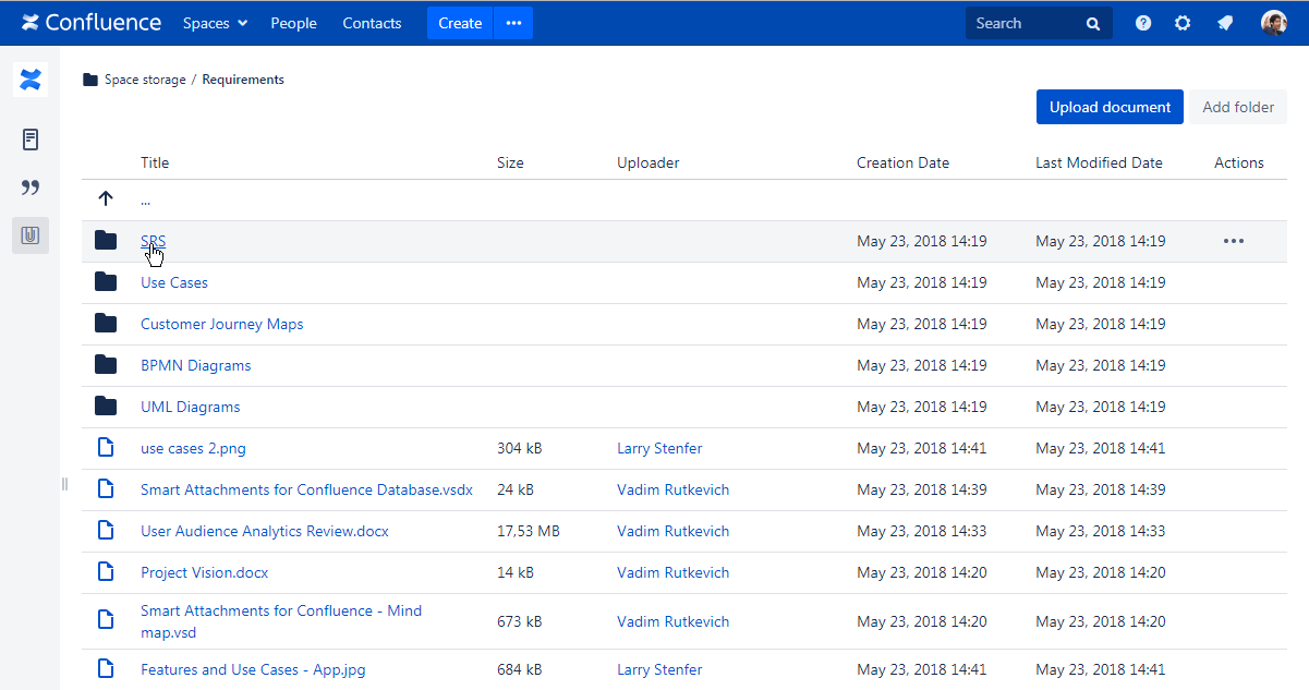Managing folders Smart Attachments for Confluence StiltSoft Docs