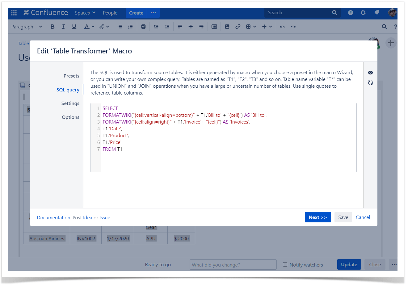 Advanced Table Cells Formatting