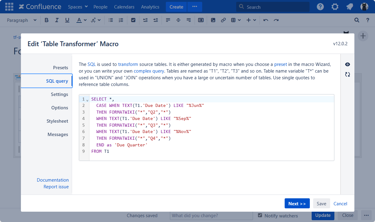 Formatting content data with SQL